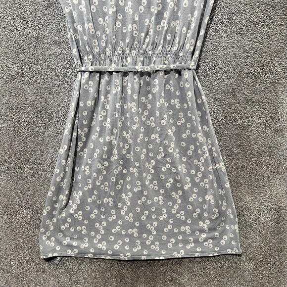 Boden Dress Women‎ 4 Gray Dot Print Cap Sleeve Belted Lightweight Lyocell Cotton - Picture 6 of 11